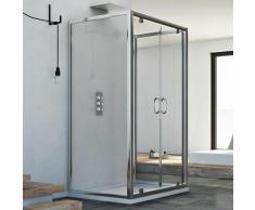 Sintesi Trio 2 Türen 3-seitige Duschkabine 80x80x80 CM H185 Klarglas