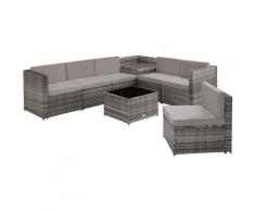 Rattan Lounge Verona - Rattan-Lounge, Rattan-Gartenmöbel, Balkonmöbel - grau