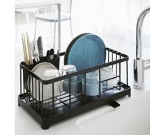 Home Abtropfgestell Abtropfkorb Abtropfständer Geschirr Metall schwarz 42x17x23cm - schwarz