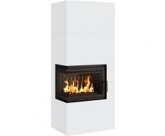 Kaminofen Kratki Simple Box Stahl Weiss links 8 kW Holzofen Bausatz Kamin