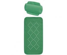 Spirella - set Wannenmatte Wanneneinlage 91x36cm & Badewannenkissen Alaska Moos Grün