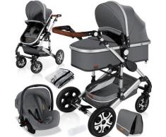 Kesser - Loops 3 in 1 Kinderwagen Kombikinderwagen Komplettset incl. Babywanne & Buggy Sportsitz &