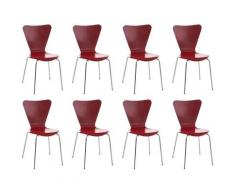 8er Set Besucherstuhl Calisto-rot
