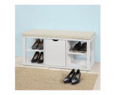 SoBuy Schuhschrank mit Sitzkissen,Schuhregal ,Sitzbank,FSR52-W