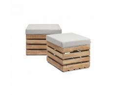 GrandBox Sitzhocker aus Holz 37x40x50 Polster, Sitztruhe Hocker mit Stauraum, Sitzbank, Sitzpouf,
