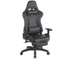 CLP - Bürostuhl Turbo XL mit Fußablage-schwarz/braun-Kunstleder