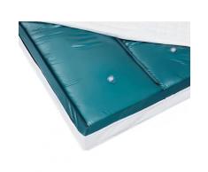 Doppelte Wasserbettmatratze Blau Vinyl 160 x 200 cm Dual System Mittel beruhigt Mittelfest zwei