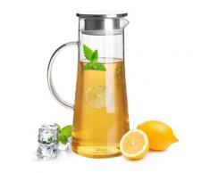 1,5-Liter-Glas-Karaffe mit glänzendem Tee-Karaffe-Pflegekaraffe Kaltwasser-Froster-Tee Groize
