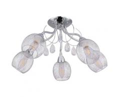 Kristall Decken Lampe Wohn Ess Zimmer Beleuchtung Chrom Geflecht Design Spot Leuchte