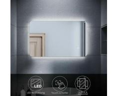 SONNI LED BadSpiegel Bad Badezimmer Wandspiegel Spiegel mit LED-Beleuchtung 80x50cm