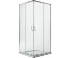 Eckeinstieg Duschkabine Quadratisch 80x80 H185 Satiniert 6mm Glas Mod. Ready