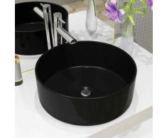 Waschbecken Keramik Rund Schwarz 40 x 15 cm