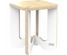 Blumenhocker Beistelltisch natur-weiß 25 x 25 x 30 cm Birke Blumenständer / Ausführung: ohne Ablage