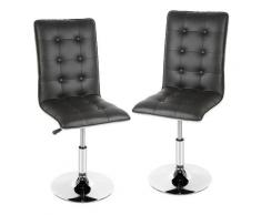 Oobest - 2er-Set Barhocker aus Kunstleder, Höhenverstellbar, 360° frei drehbar Schwarz