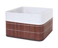 Aufbewahrungskorb HHG 222, Korb Aufbewahrungsbox Ordnungsbox Sortierbox Regalkorb, Bambus ~ braun