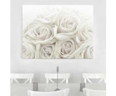 Bilderwelten - Glasbild weiße Rosen - Wedding Roses - Blumenbild Glas Quer 3:4 Größe HxB: 60cm x