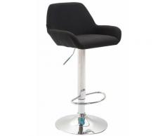 Barhocker Braga Stoff-schwarz-Chrom