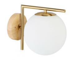 Wandleuchte GLOBI, Metall, Glas Kugel-Schirm, modern, Design Wandlampe, H x B x T: 22 x 19,5 x 28