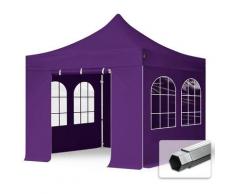 Faltzelt PROFESSIONAL 3x3 m mit Fenstern Faltpavillon ALU Pavillon Partyzelt in lila PROFIZELT24