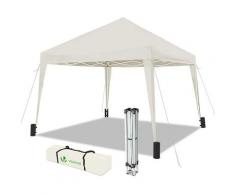Vounot - Faltpavillon 3x3m, mit 4 Sandsäcke, Pop Up, UV-Schutz 50+, Weiß