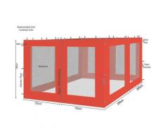 4 Seitenteile mit Moskitonetz für Rank Pavillon 3x4m Seitenwand Terra