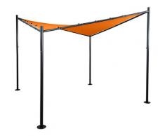 Pergola HHG-885, Garten Pavillon Sonnensegel, stabiles Stahl-Gestell ~ 3x3m terrakotta