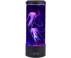 Dontodent - LED-Lavalampe, Quallen, mehrfarbig, Nachtlicht, USB-Aufladung, runde