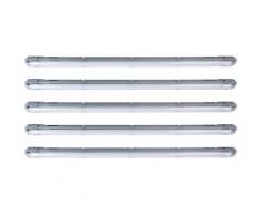 Etc-shop - led Feuchtraum Wannenleuchte Kellerleuchte 157 cm, led 22 Watt 1x 2000lm kaltweiß, 5er