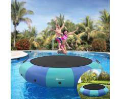 Costway - 305cmcm Aufblasbares Wassertrampolin mit 500W Aufblasgeraet, Trampolin für Garten- und