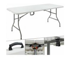 AREBOS Klapptisch + Klappbank 180 cm - Weiß