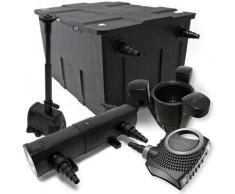 Set: Teichfilter 60000l SuperEco 80W Pumpe 24W UVC Teichklärer Springbrunnenpumpe Skimmer