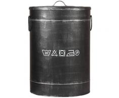Label51 - Wäschebehälter 40x40x58 cm l Antik-Schwarz Schwarz