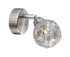 Design Wand Strahler verstellbar Geflecht Kugel Wohn Zimmer Leuchte Chrom Spot Lampe Globo 5669-1