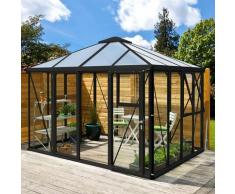Gewächshaus-Pavillon 'Minos' schwarz 3 mm ESG, 10 mm HKP - Vitavia