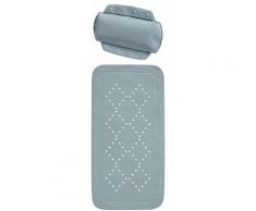 Spirella - Kopie von set Wannenmatte Wanneneinlage 91x36cm & Badewannenkissen Alaska Grau