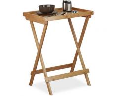 Relaxdays Tabletttisch Bambus H x B x T: ca. 66 x 50 x 38,5 cm Beistelltisch mit Tablett für