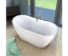AcquaVapore freistehende Badewanne Wanne Acryl FSW03 170x80cm Armatur wählbar -15886- mit Armatur