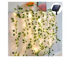 5M 50 LED Solar-Lichterketten, künstliche Efeu-Lichterketten für Garten, Hof, Haus, Terrasse,