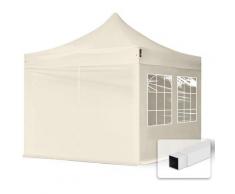 Faltpavillon Pavillon ECONOMY 3 x 3 m - mit Seitenteilen in creme Partyzelt Gartenzelt Wasserdicht