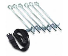 6x Gartentrampolin Bodenanker Sturmsicherung Sicherungshaken Befestigungs Set