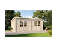 Gartenhaus Maria Twin aus Massiv-holz | Gerätehaus mit 28 mm Wandstärke | Garten Holzhaus mit