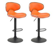 2er Set Barhocker Las Vegas V2 Kunstleder-orange-Schwarz
