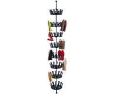 Jo 13087 schuhregal drehbar deckenhöhe, schuhkarussell 48 paar stahl, abs schwarz