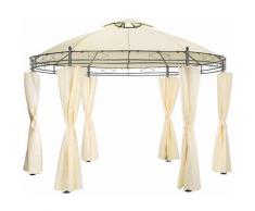 Tectake - Gartenpavillon Siana Ø 350 cm - Partyzelt, Bierzelt, Festzelt - creme