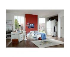 Jugendzimmer Filou in Weiß 5 teiliges Komplett Set mit Soft Close Kleiderschrank 90x200 Jugendbett