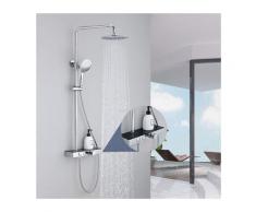 Duschsystem mit Thermostat Duschset mit Regal Regendusche Duscharmatur chrom inkl. Handbrause