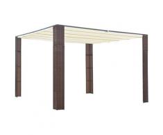 Pavillon mit Dach Poly Rattan 300×300×200cm Braun Creme - Braun - Vidaxl