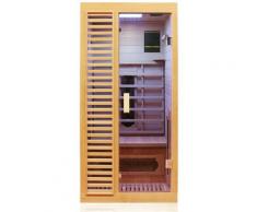 Dewello Infrarotkabine Infrarotsauna HAMLIN 90cm x 90cm inkl. Keramikstrahler, Karbon Bodenstrahler