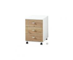 Rollcontainer HxBxT 570 x 400 x 490 mm, weiß/navarra-eiche Bürocontainer