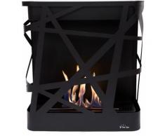 Purline - Bioethanol-Wandkamin aus schwarzem Edelstahl mit exklusivem und modernem Design - Schwarz
